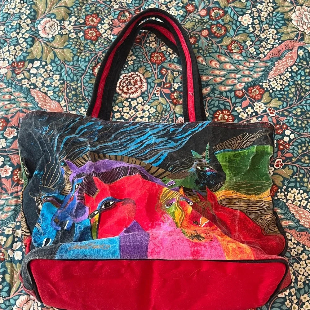 Laurel Burch Wild Horses of Fire Tote Bag